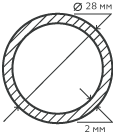 Труба нержавеющая 28х2 мм 08х17н13м2т бесшовная, круглая, матовая